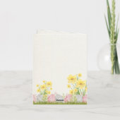 黄色い花のハッピーイースター最高のの願い シーズンカード (裏面)