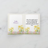 黄色い花のハッピーイースター最高のの願い シーズンカード (内部)