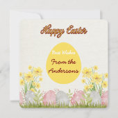 黄色い花のハッピーイースター最高のの願い シーズンカード (正面)
