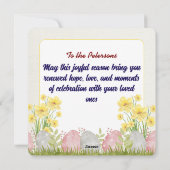 黄色い花のハッピーイースター最高のの願い シーズンカード (裏面)