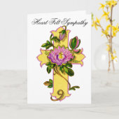 黄色い花の十字の同情カード18 カード (黄色い花)