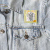 黄色い花の四角い写真ボタン 缶バッジ (インサイチュ)