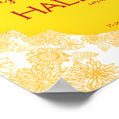 黄色い花の女の子のハルディウェルカムサイン ポスター (角)