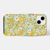 黄色い花の庭の模様 iPhoneケース (裏面横)