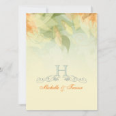 黄色い花の庭園の結婚式の招待状 招待状 (裏面)