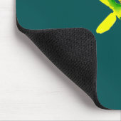 黄色い花の抽象芸術水色 マウスパッド (コーナー)