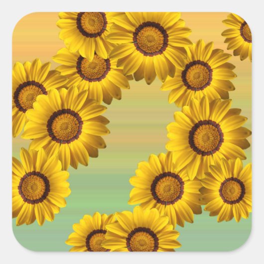 黄色い花の春 スクエアシール (正面)