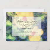 黄色い花の母の日の夕食の招待状 招待状 (正面)