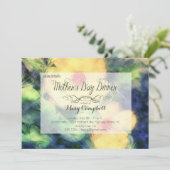 黄色い花の母の日の夕食の招待状 招待状 (スタンド正面)