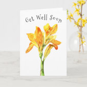 黄色い花の水彩画の芸術|はすぐによく得ます カード (黄色い花)