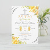 黄色い花の洗礼とスペインの第一誕生日 招待状 (スタンド正面)