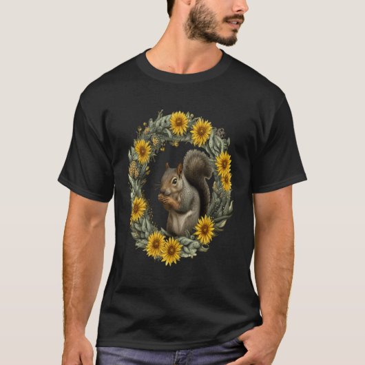 黄色い花の灰色リスリースケンタッキーS Tシャツ (正面)