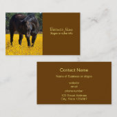 黄色い花の畑に入った木馬 名刺 (正面/裏面)