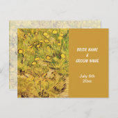黄色い花の畑、RSVP インビテーションポストカード (正面/裏面)