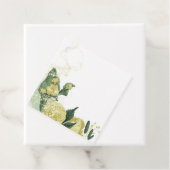 黄色い花の緑のメッセージカード フェイバータグ (インサイチュ)