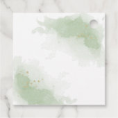 黄色い花の緑のメッセージカード フェイバータグ (裏面)