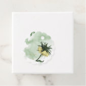 黄色い花の緑のメッセージカード フェイバータグ (インサイチュ)