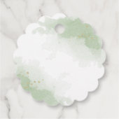 黄色い花の緑のメッセージカード フェイバータグ (裏面)