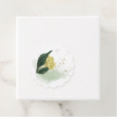 黄色い花の緑メッセージカード フェイバータグ (インサイチュ)