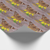 黄色い花の美しい蝶 ラッピングペーパー (角)