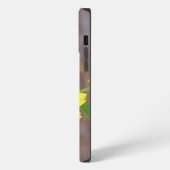 黄色い花の美しい蝶 iPhoneケース (左側面)