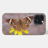 黄色い花の美しい蝶 iPhoneケース (裏面横)