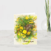 黄色い花の考える蝶 カード (正面)