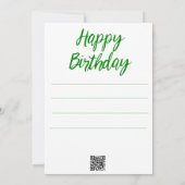 黄色い花の誕生日の挨拶 シーズンカード (裏面)