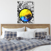 黄色い花の車 キャンバスプリント (インサイチュ (寝室))