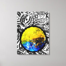 黄色い花の車 キャンバスプリント