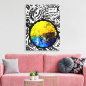 黄色い花の車 キャンバスプリント (インサイチュ (リビング))