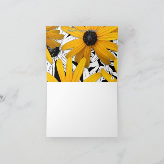 黄色い花の黒い目のスーザン写真ノートカード ノートカード (内部)