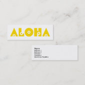 黄色い花のAloha スキニー名刺 (正面/裏面)