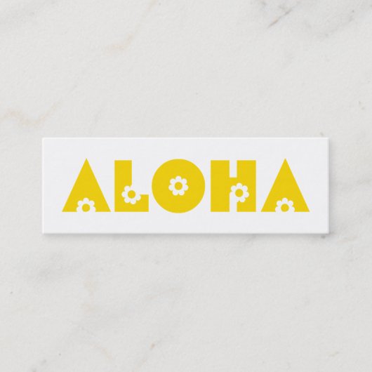 黄色い花のAloha スキニー名刺 (正面)