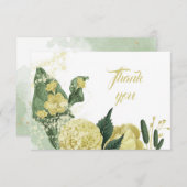 黄色い花は緑葉 サンキューカード (正面/裏面)