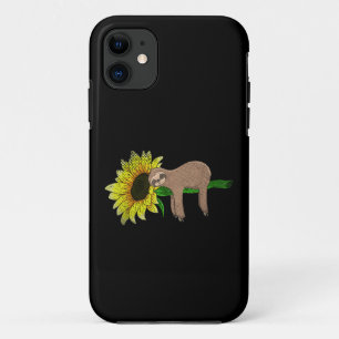 黄色い花ひまわり眠そうな動物好き野生 iPhone 11 ケース