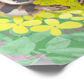 黄色い花をつけるタヌキ ポスター (角)