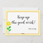 黄色い花を付けたおめでとうカード シーズンカード (裏面)