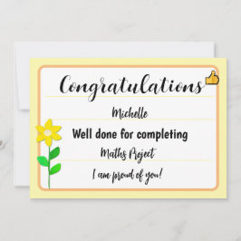 黄色い花を付けたおめでとうカード シーズンカード