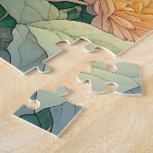 黄色い花を咲かせたアニメの少女 ジグソーパズル (側面)