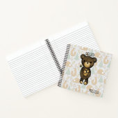 黄色い花を持つかわいい茶色のクマ ノートブック (内部)