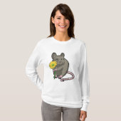 黄色い花を持つネズミ Tシャツ (正面フル)