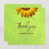 黄色い花オン抽象芸術グリーンモノグラム (正面/裏面)