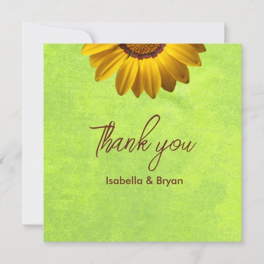 黄色い花オン抽象芸術グリーンモノグラム (正面)