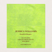 黄色い花オン抽象芸術グリーンモノグラム (内部フラット)