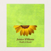 黄色い花オン抽象芸術グリーンモノグラム (外部フラット)