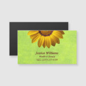 黄色い花オン抽象芸術グリーンモノグラム (正面/裏面)