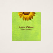 黄色い花オン抽象芸術グリーンモノグラム (正面)