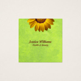 黄色い花オン抽象芸術グリーンモノグラム