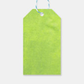 黄色い花オン抽象芸術グリーンモノグラム ギフトタグ (裏面)